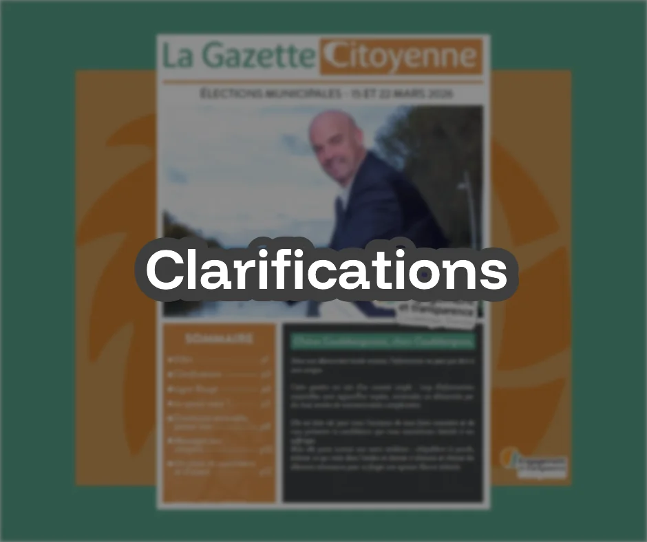 Clarifications (Extrait de la Gazette Citoyenne)
